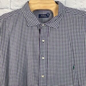 Polo Ralph Lauren Mens Multicolor Check Button Down Shirt Cotton Size 4XB BIG